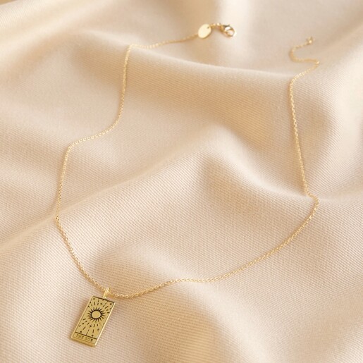 Lisa Angel Delicate Gold 'The Sun' Tarot Card Pendant Necklace
