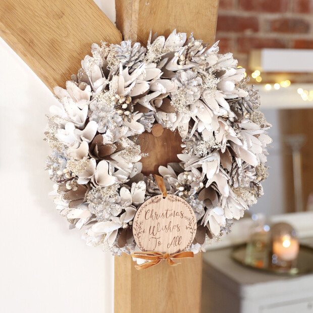 Personalised Glitter Pinecone Wreath Personalised Glitter Pinecone Wreath