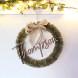 Personalised Vintage Bristle Wreath and Bow