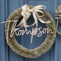 Personalised Vintage Bristle Wreath and Bow