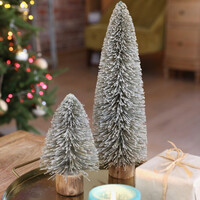 Set of 2 Natural Bristle Tree Decorations