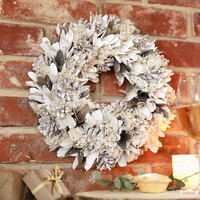 White and Gold Glitter Pinecone Wreath