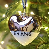 Personalised Wording Metallic Dipped Ceramic Heart Bauble