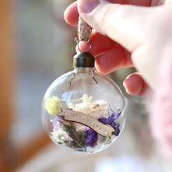 Personalised Pastel Dried Flower Bauble