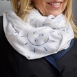 Sun and Moon Scarf in Blue on Model