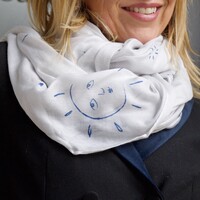 Sun and Moon Scarf in Blue