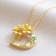 Personalised Floral 'D' Initial Necklace in Gold