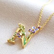 Personalised Floral 'N' Initial Necklace in Gold