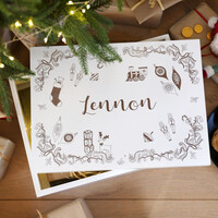 Personalised Engraved Toy Print White Wooden Christmas Eve Box