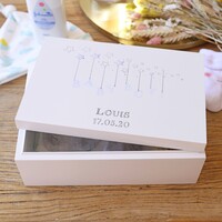 Personalised 'Baby Boy' Medium White Wooden Box