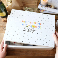 Personalised Printed 'Bridesmaid' Large White Wooden Box