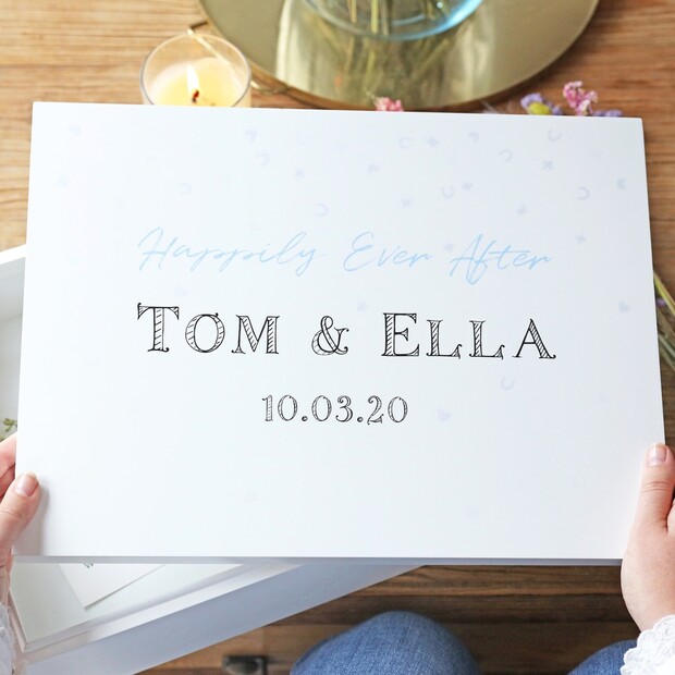 Personalised 'Happily Ever After' White Wooden Box