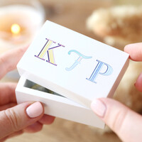 Personalised Initials Small White Wooden Box