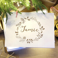 Personalised Wreath White Wooden Christmas Box