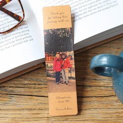 Personalised Photo 'Anniversary' Leather Bookmark