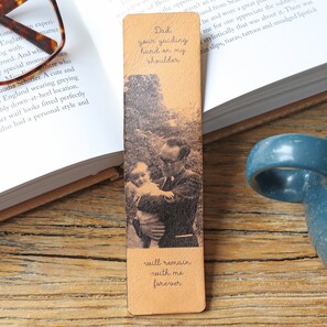 Personalised Photo Leather Bookmark
