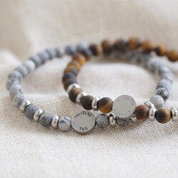Men's Personalised Semi-Precious Stone Bead Bracelet