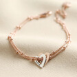 Lisa Angel Rose Gold Personalised Family Heart Charm Bracelet