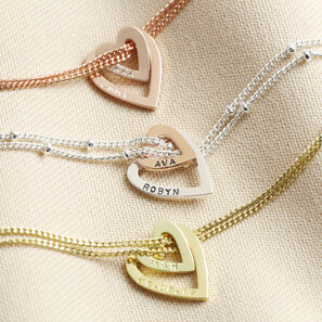 Personalised Heart Outline Charm Bracelet
