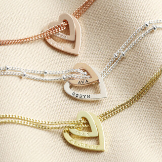 Personalised Heart Outline Charm Bracelet