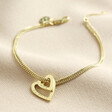 Lisa Angel Gold Personalised Heart Outline Charm Bracelet