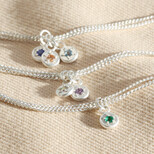 Personalised Sterling Silver Family Birthstone Charm Bracelet
