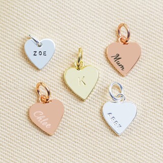 Personalised Small Heart Bracelet Charm
