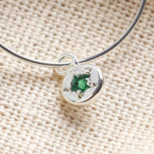 Lisa Angel Ladies' Personalised Birthstone Charm Hoop Earrings