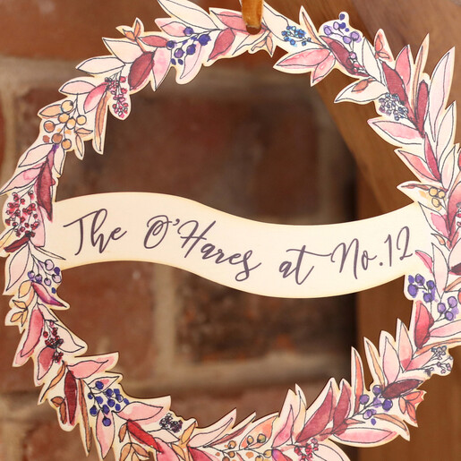Lisa Angel Personalised Autumnal Printed Wooden Christmas Wreath