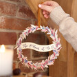 Festive Personalised Autumnal Printed Wooden Christmas Wreath