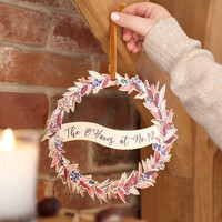 Personalised Autumnal Printed Wooden Wreath