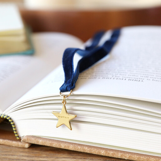 Star Charm Lisa Angel Gold Personalised Charm and Ribbon Bookmark