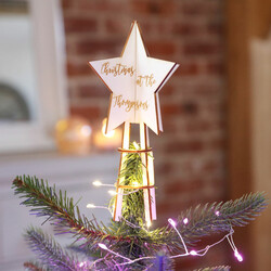 Personalised Engraved 3D Wooden Star Tree Topper