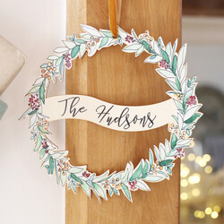 Personalised Printed Wooden Christmas Wreath