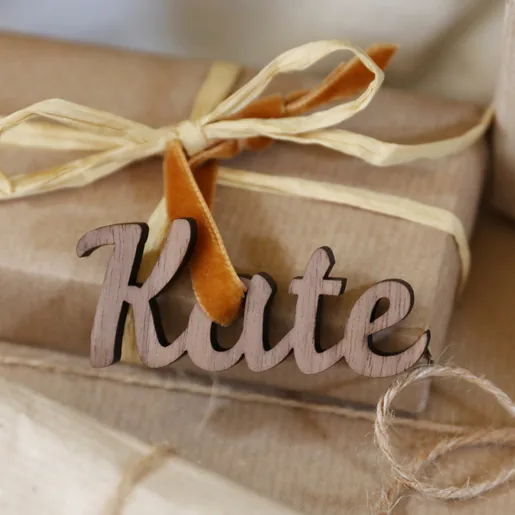 Personalised Set of 3 Wooden Name Gift Tags