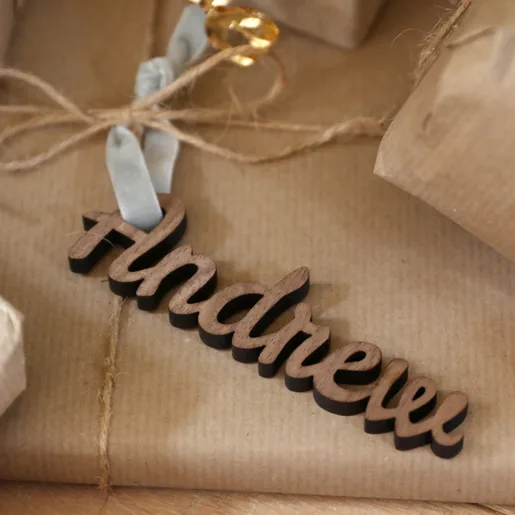 Personalised Set of 3 Wooden Name Gift Tags
