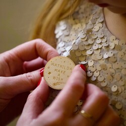Personalised Wooden 'Make a Wish' Christmas Badge