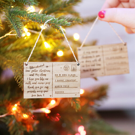 wooden letter christmas tree decorations