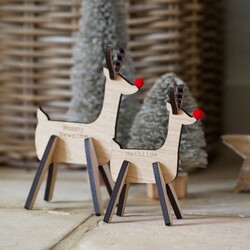 Personalised Wooden Reindeer Decoration