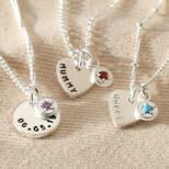 Personalised Sterling Silver Birthstone Charm Necklace