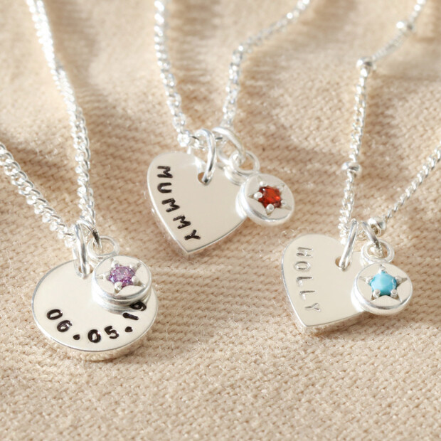 February Birthstone Charm Necklace | Silver Necklace by The Good Collective