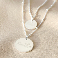 Personalised Sterling Silver Layered Disc Necklace
