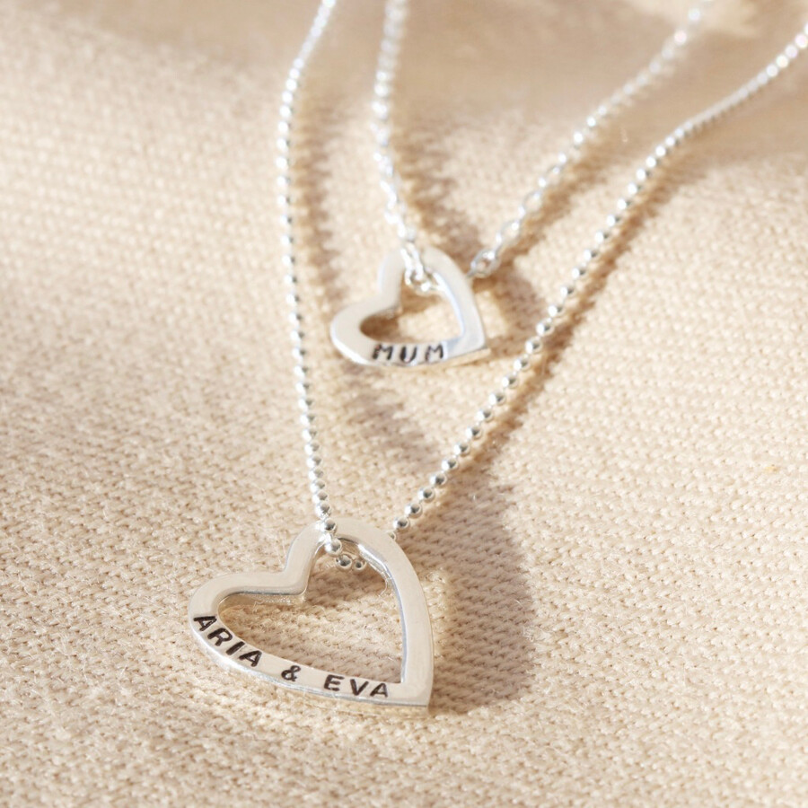 Personalised Silver Layered Heart 