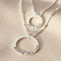 Personalised Sterling Silver Layered Hoop Necklace
