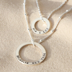 Personalised Sterling Silver Layered Hoop Necklace