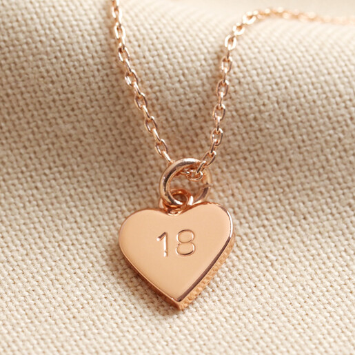 Rose Gold Lisa Angel Personalised 18th Birthday Charm Necklace