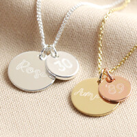 Personalised 30th Birthday Double Charm Necklace
