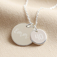 Personalised 40th Birthday Double Charm Necklace