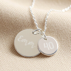 Personalised 40th Birthday Double Charm Necklace