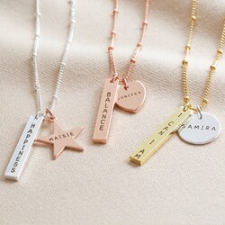Personalised Affirmation Bar and Charm Necklace